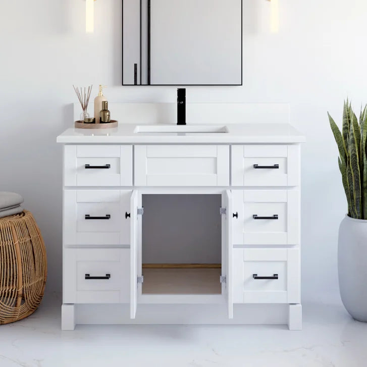 VanGo Willow Vanity in White with Quartz Countertop