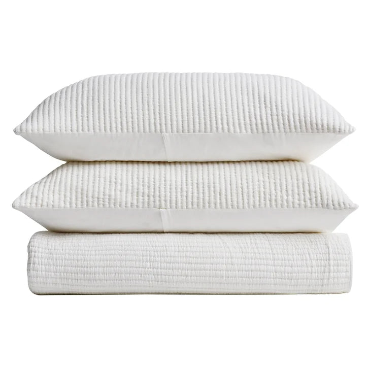 Evergrace Cotton Ribbed Quilted Coverlet Set