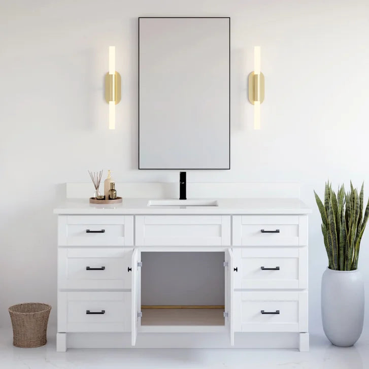 VanGo Willow Vanity in White with Quartz Countertop