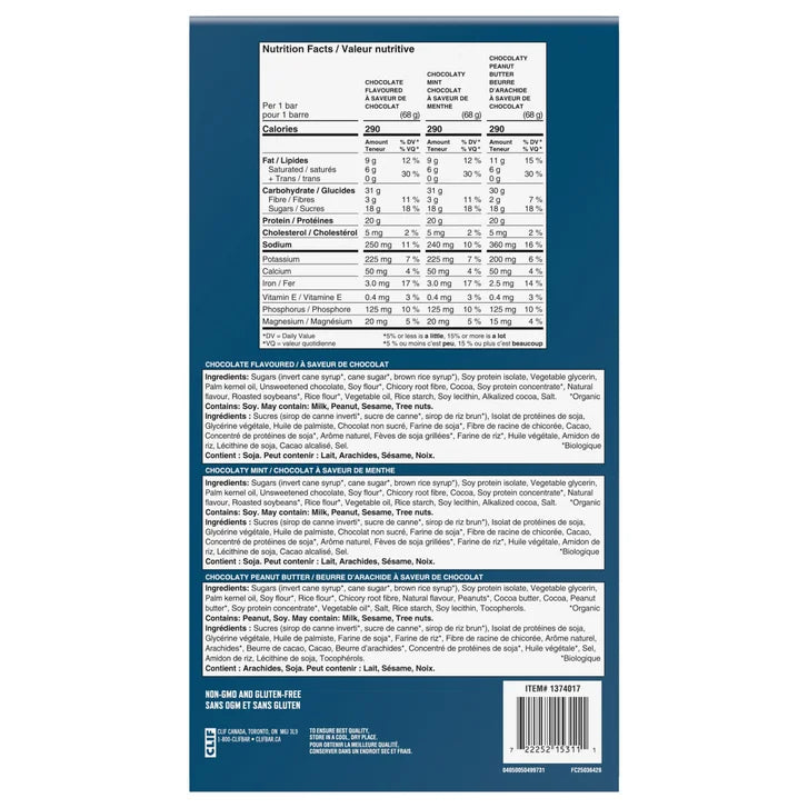 Clif Builders Protein Bars, 18 × 68 g