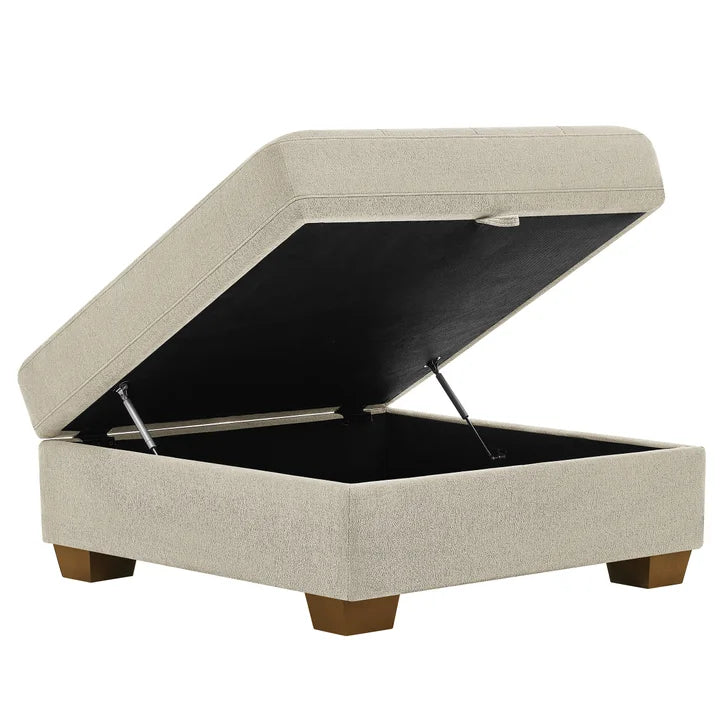 Thomasville Miles 3-piece Left-hand Facing Fabric Sectional with Storage Ottoman