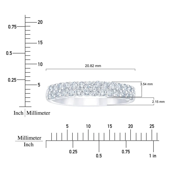Round Brilliant Diamond Two Row Band (0.50 ctw)