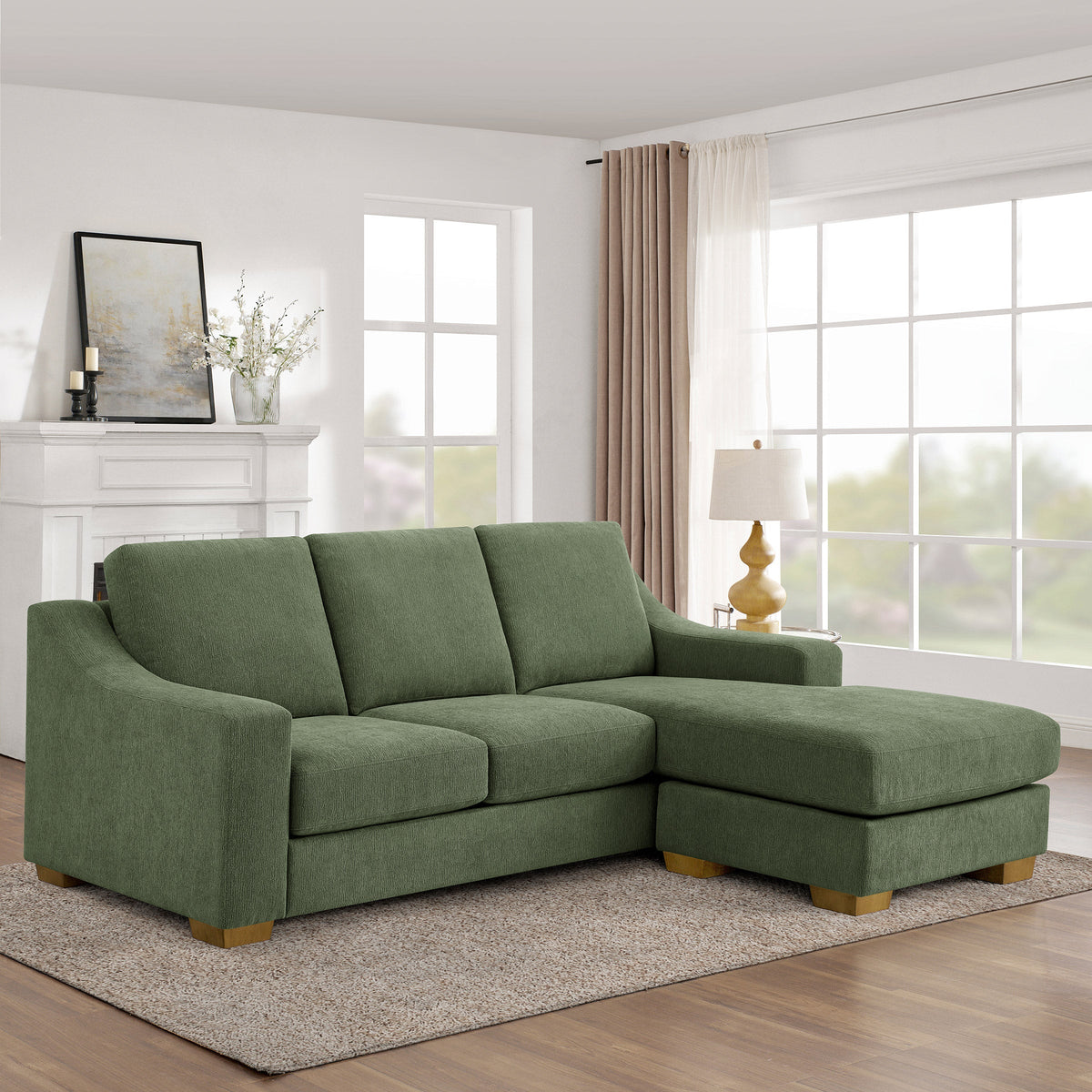 Thomasville Dillard 2-piece Fabric Sofa with Reversible Chaise
