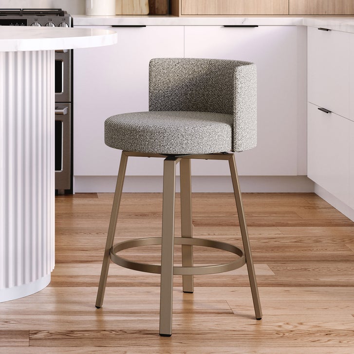 Amisco Cristina Swivel Counter Stool, Bronze Metal Frame