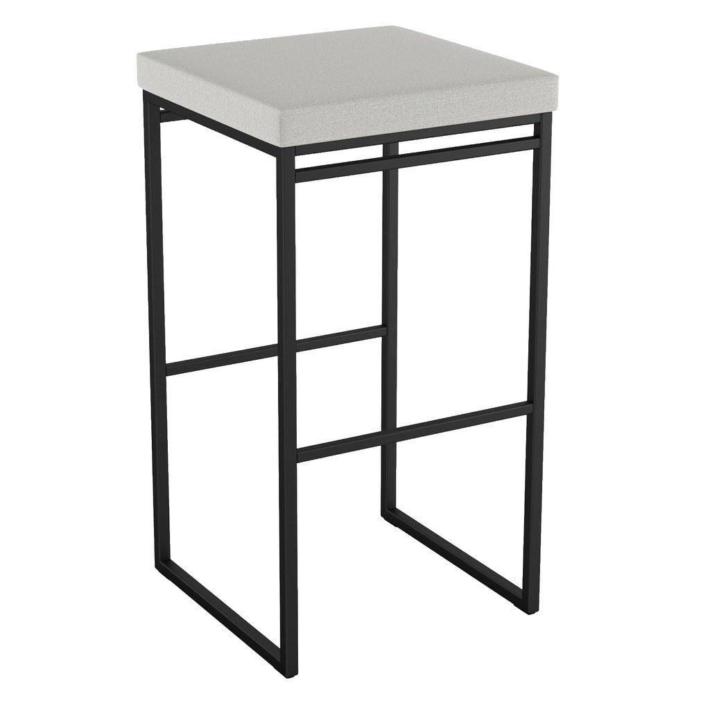 Amisco Easy Modern Bar or Counter Stool, Grey Seat and Black Base
