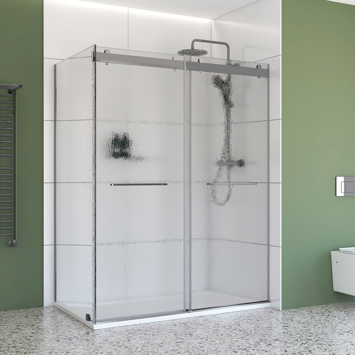 Appollo Geneva 36 in. × 48 in. Right Corner Shower Kit in Chrome