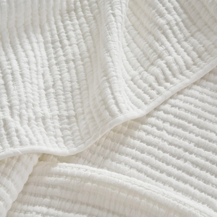 Evergrace Cotton Ribbed Quilted Coverlet Set