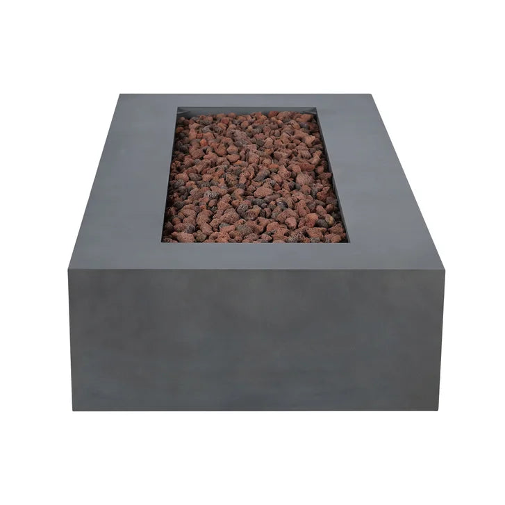 Real Flame Aegean Steel 70 in. Rectangle Fireplace
