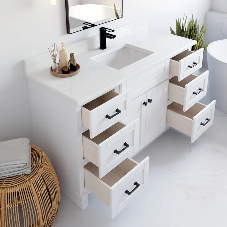 VanGo Willow Vanity in White with Quartz Countertop