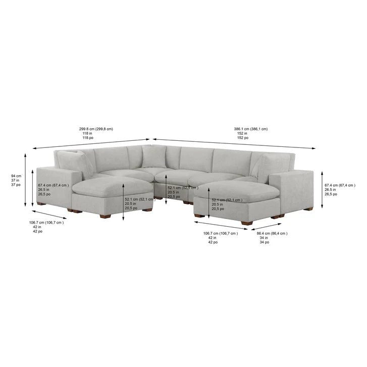 Thomasville Lowell 8-piece Fabric Modular Sectional