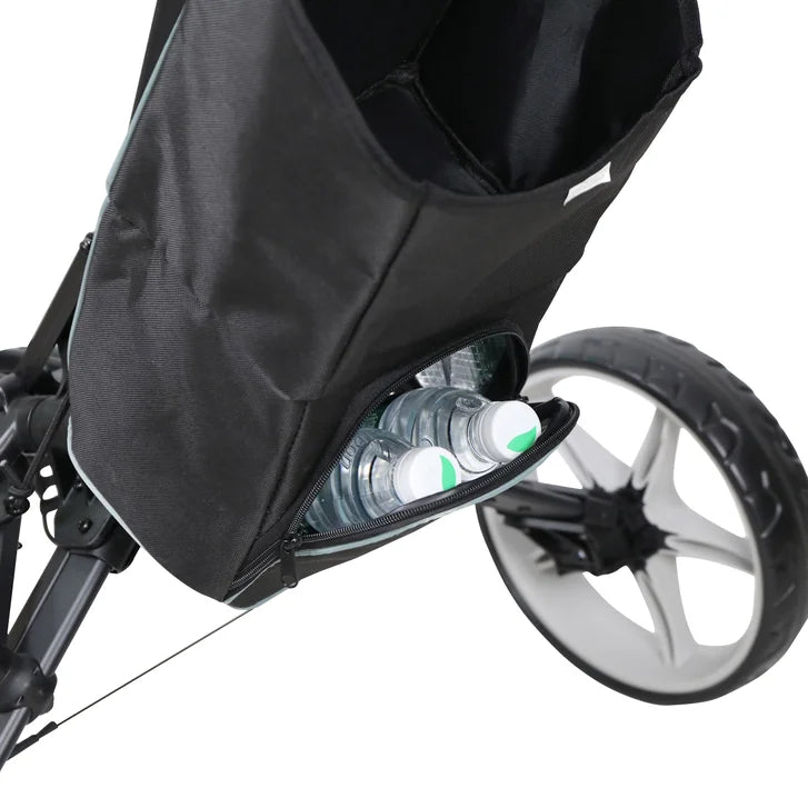 Caddytek - Auto fold/unfold Compact 3 Wheel Golf Push Cart with Cooler Bag