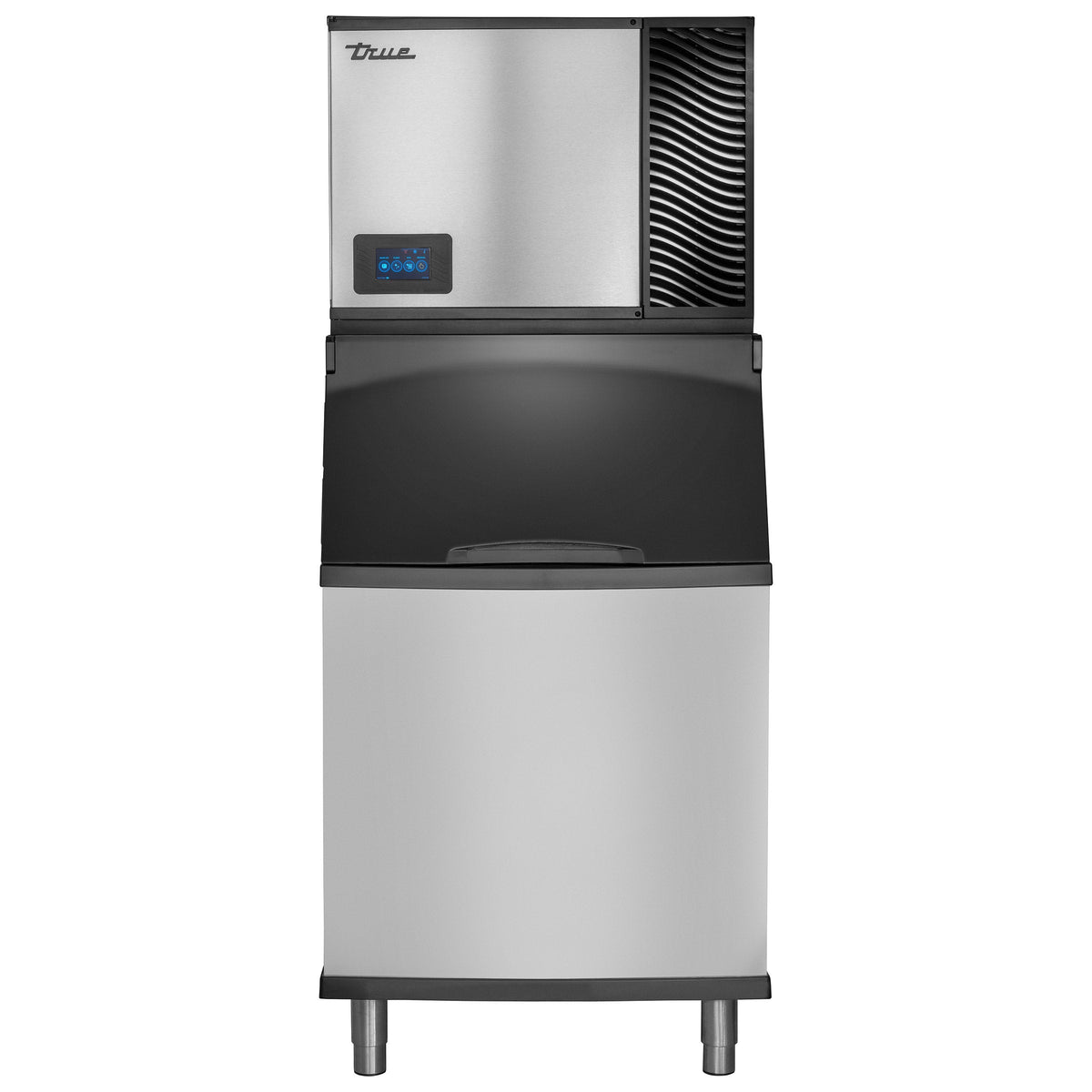 True Ice Series: 30 in. Commercial Modular Cubed Ice Machine and 515 lbs. Capacity Slope Front Storage Bin