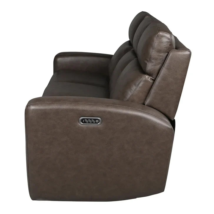 NiceLink Marlowe Top Grain Leather Power Sofa with Lumbar Support
