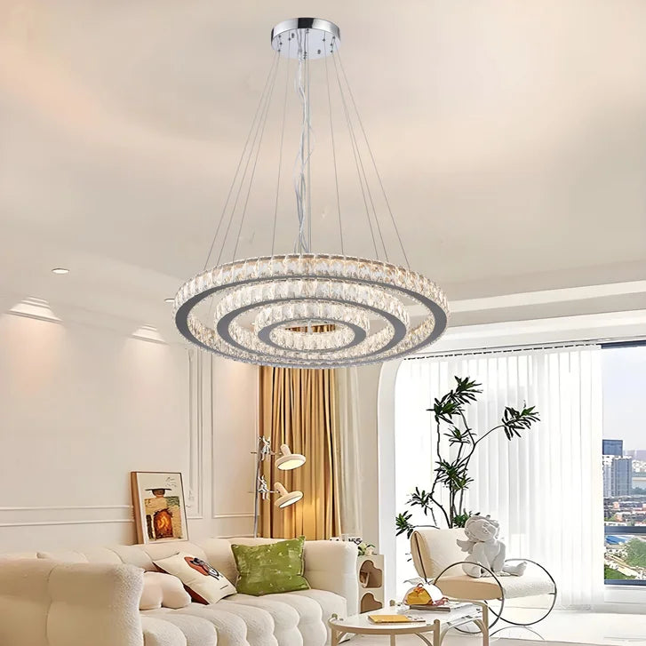3 Tier Dimmable Crystal Chandelier