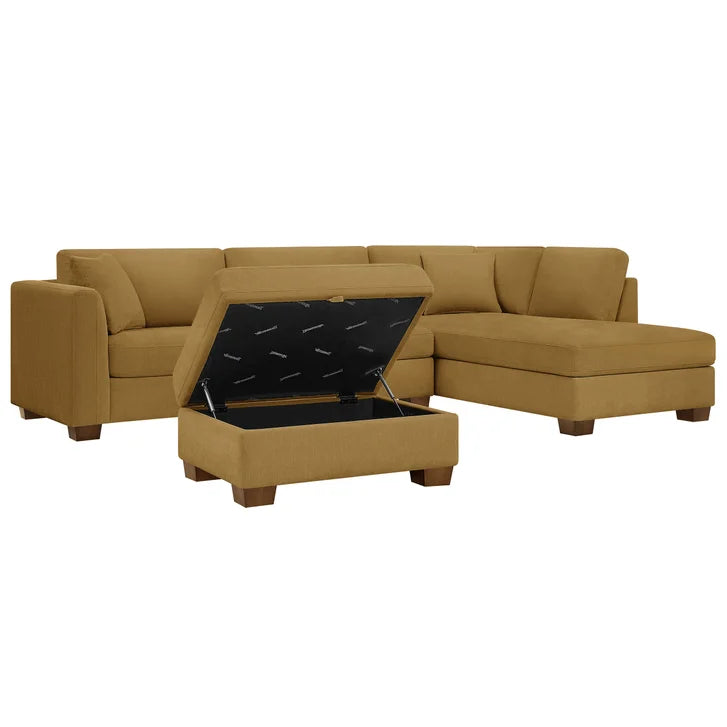 Thomasville Walsen 3-piece Fabric Sectional with Storage Ottoman
