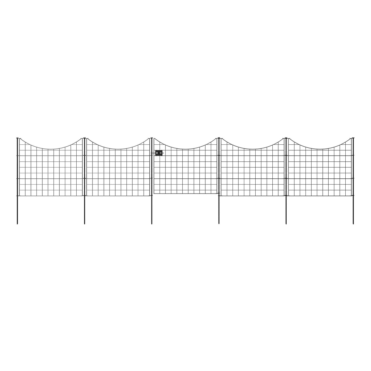 Zippity Black Metal Garden Gate with 4 Fence Panels