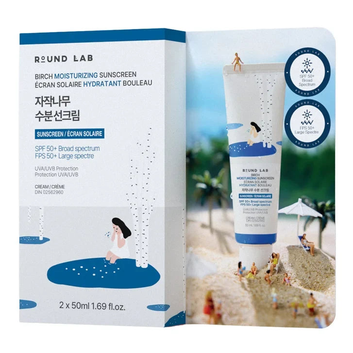 Round Lab Birch Moisturizing Sunscreen SPF 50+, 2 x 50 mL