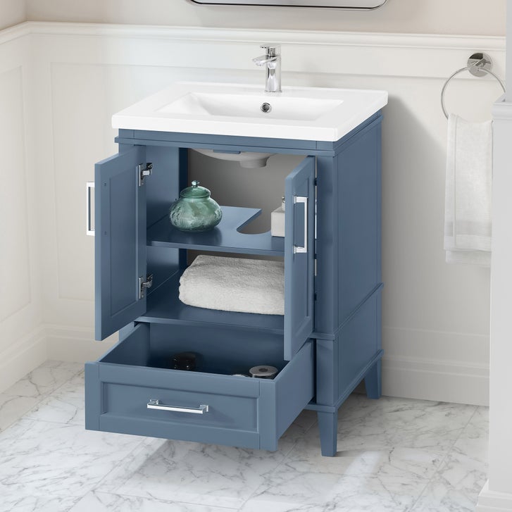 OVE Decors Navata 24 in. Vanity With White Ceramic Top