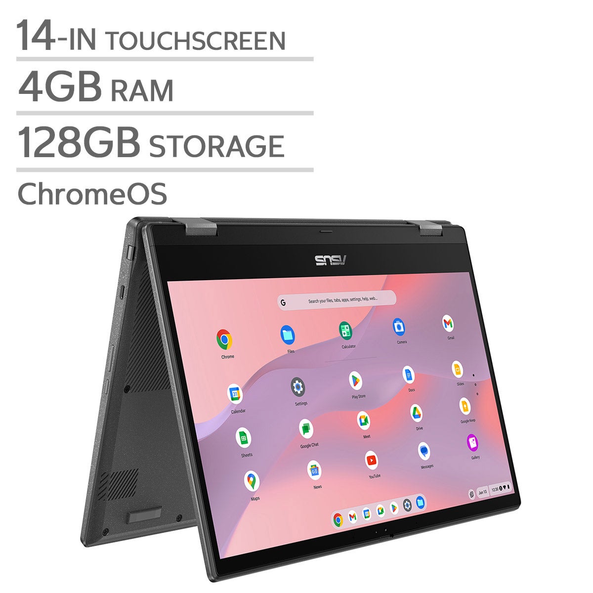 ASUS CM1 Flip 14-in 2-in-1 Touchscreen Chromebook, MediaTek Kompanio 520 – 4GB RAM, 128GB Storage