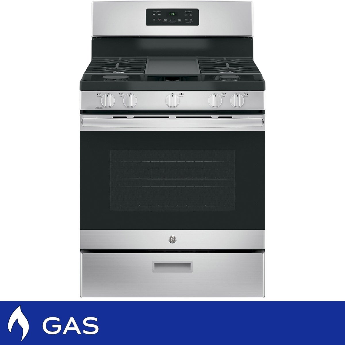 GE Stainless Steel 30 in. Freestanding Steam Clean Natural Gas Range