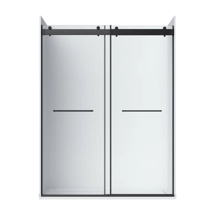 Appollo Geneva 60 in. Alcove Shower Kit in Matte Black
