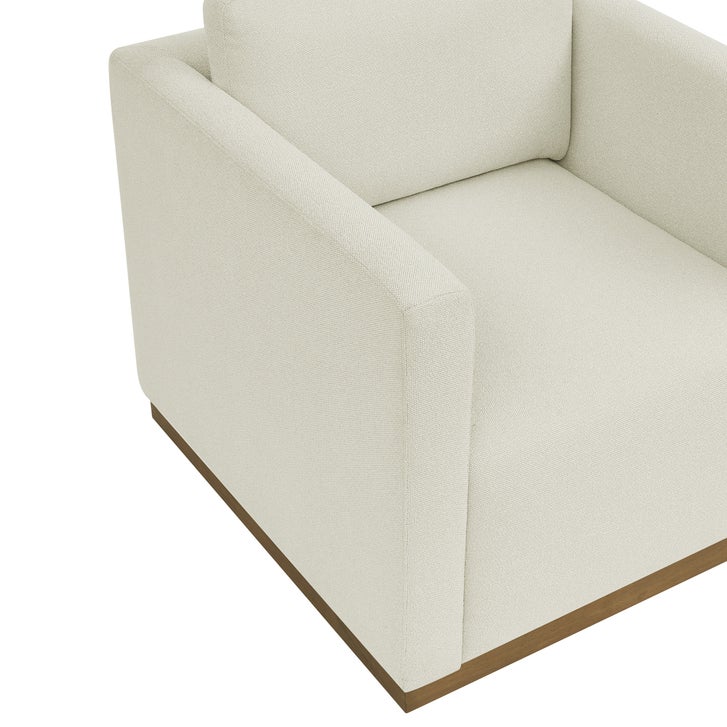 Henredon Fabric Armchair with Wood Base