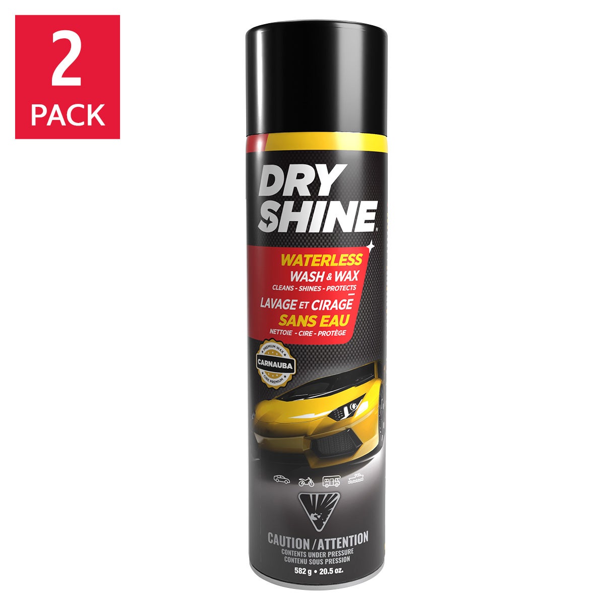 Dry Shine Waterless Wash and Wax, 2-pack