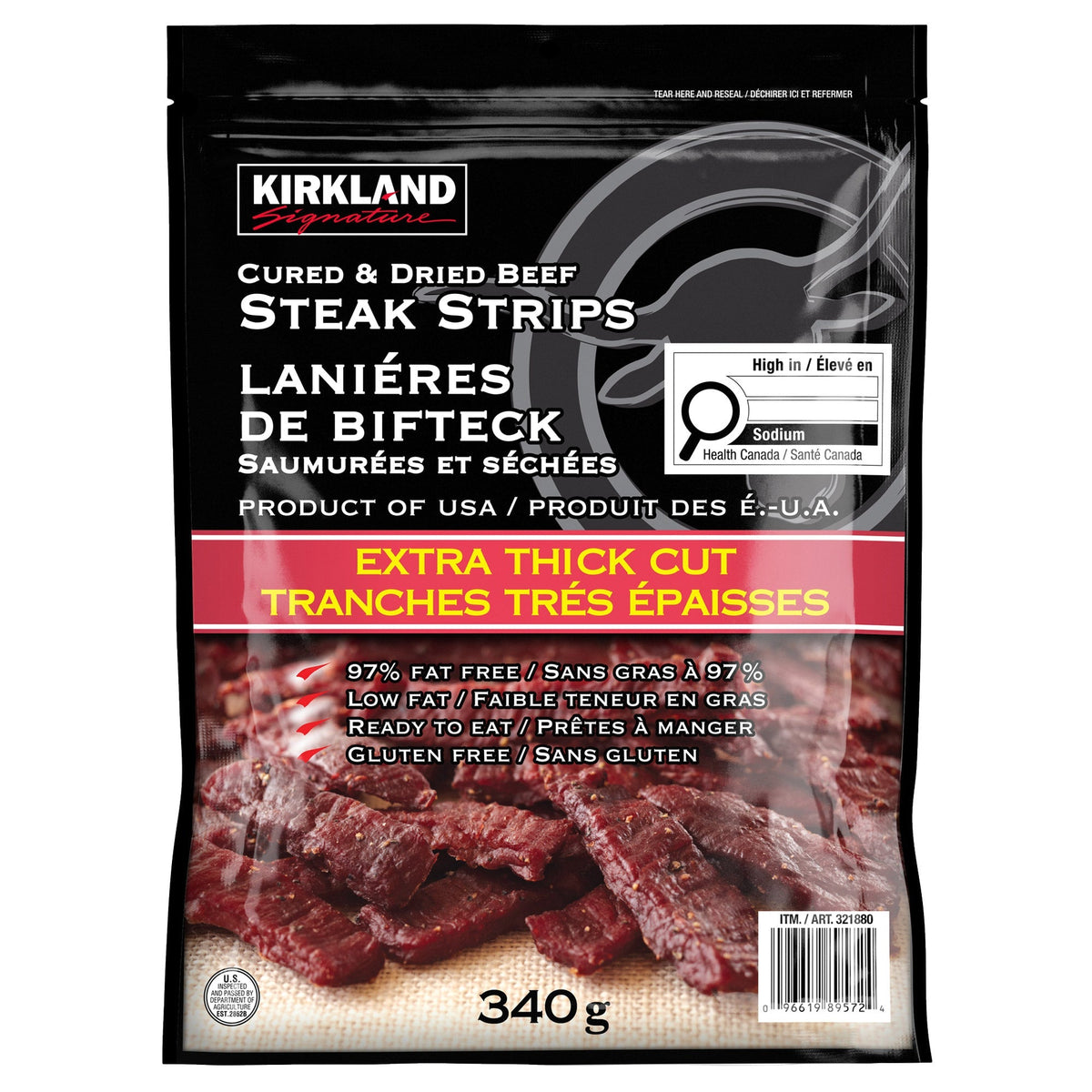 Kirkland Signature Extra Thick Steak Strips, 340 g