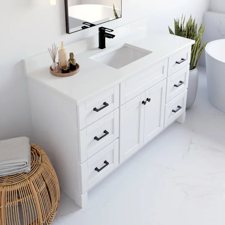 VanGo Willow Vanity in White with Quartz Countertop