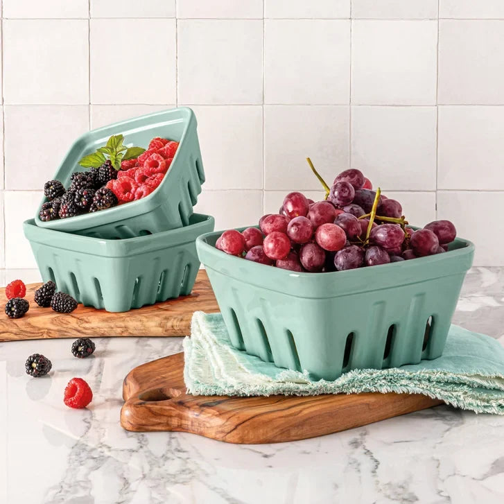 over&back Stoneware Basket Set, 3-pieces
