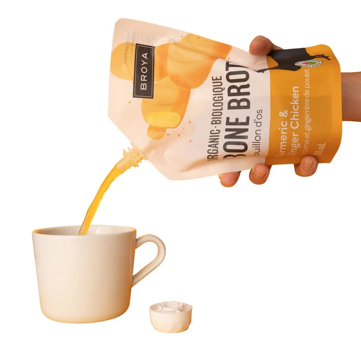 Broya Organic Bone Broth Turmeric & Ginger Chicken, 6 × 500 mL