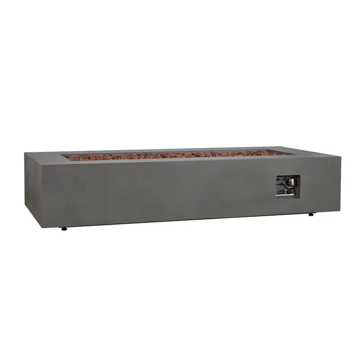 Real Flame Aegean Steel 70 in. Rectangle Fireplace