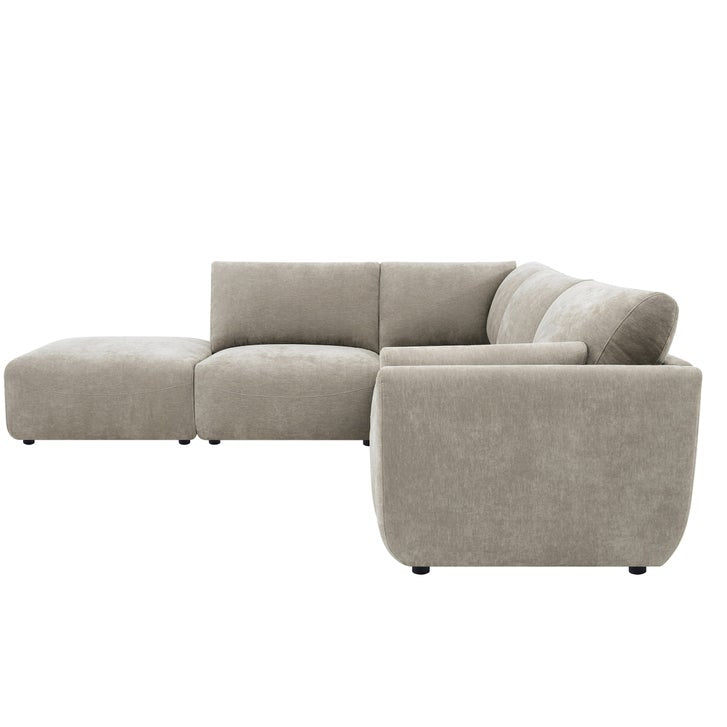 Cobbel 5 Piece Modular Fabric Sectional with Ottoman