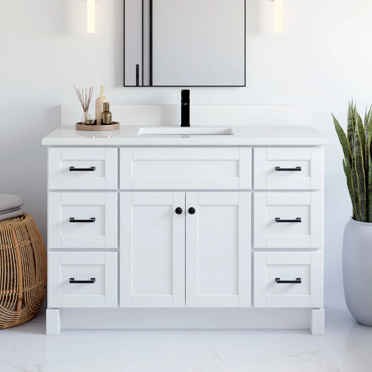 VanGo Willow Vanity in White with Quartz Countertop