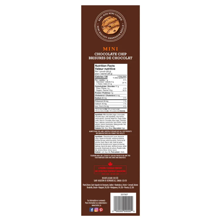 Celebration Mini Chocolate Chip Cookies, 30 × 26 g
