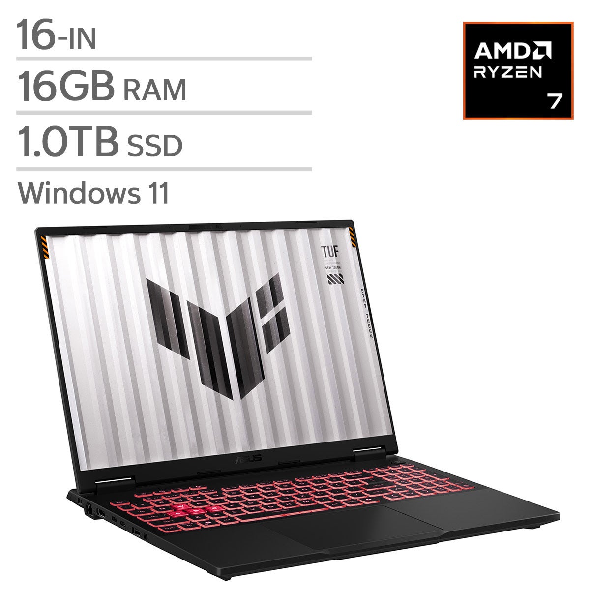 ASUS TUF Gaming A16 16-in Gaming Laptop, AMD Ryzen 7 260 - 16GB RAM, 1TB SSD, 8GB NVIDIA GeForce RTX 5050