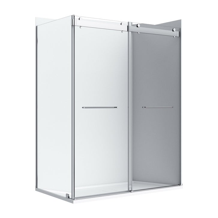 Appollo Geneva 36 in. × 48 in. Right Corner Shower Kit in Chrome
