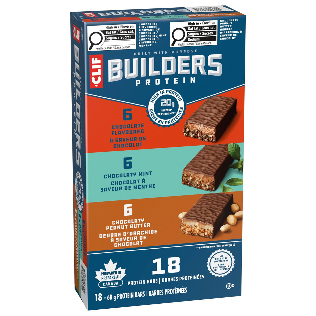 Clif Builders Protein Bars, 18 × 68 g