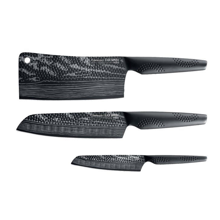 Cuisinepro iD3 Black Samurai Ultimate Knife Set, 3 piece