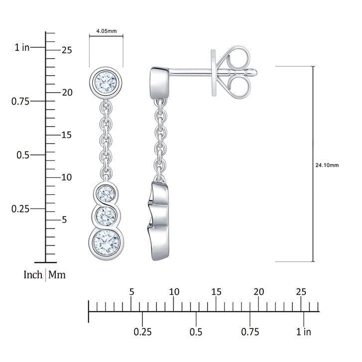 Round Brilliant Diamond Dangle Earrings (0.40 ctw)