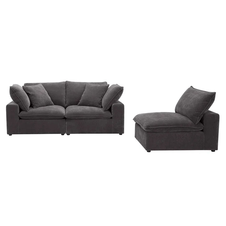Aiden & Ivy Sereen 4-piece Modular Sofa with Ottoman