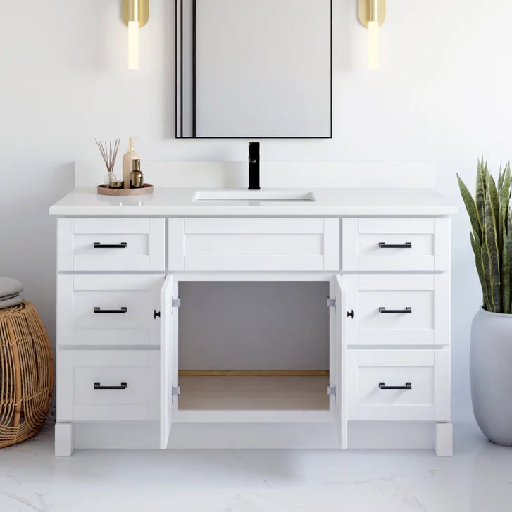 VanGo Willow Vanity in White with Quartz Countertop