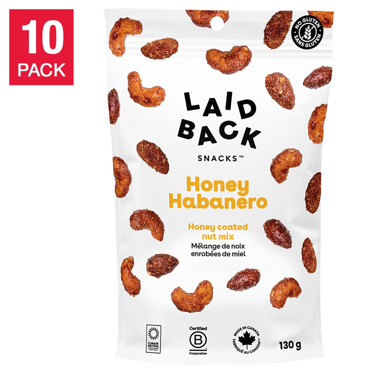 Laid Back Snacks, Snack Mix, 10 × 130 g