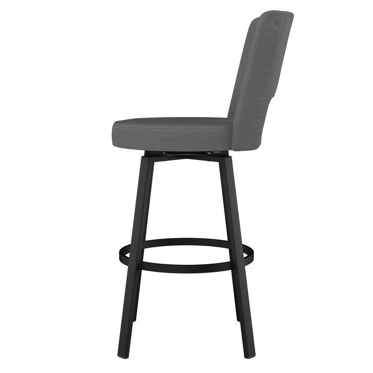 Amisco Beckett Swivel Counter Stool Black Metal Frame
