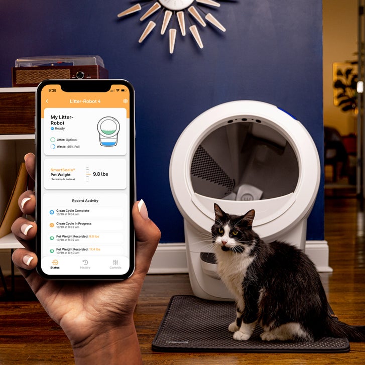 Litter-Robot 4 Self Cleaning Electric Cat Litter Box Exclusive Bundle, White