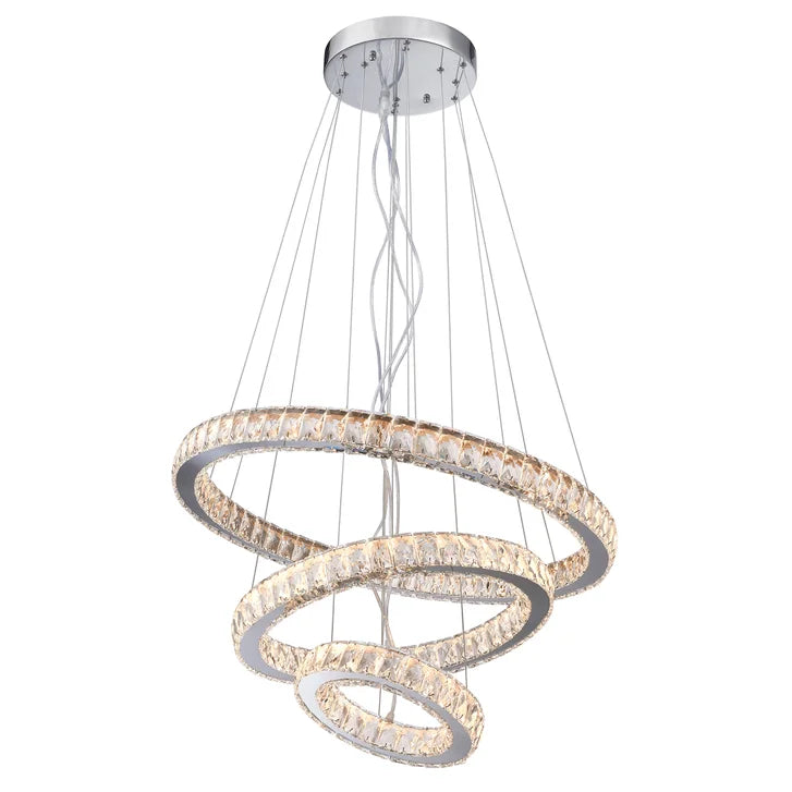 3 Tier Dimmable Crystal Chandelier