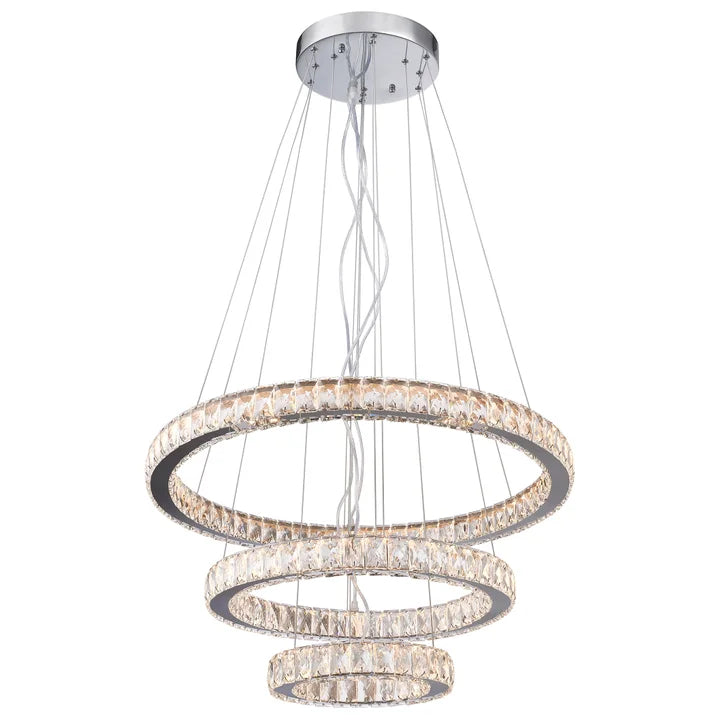 3 Tier Dimmable Crystal Chandelier