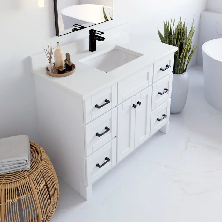 VanGo Willow Vanity in White with Quartz Countertop