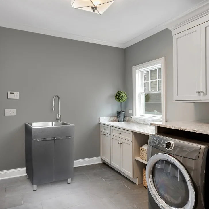 Transform Silver 22 in. All-in-one Utility Sink with Cabinet and Faucet