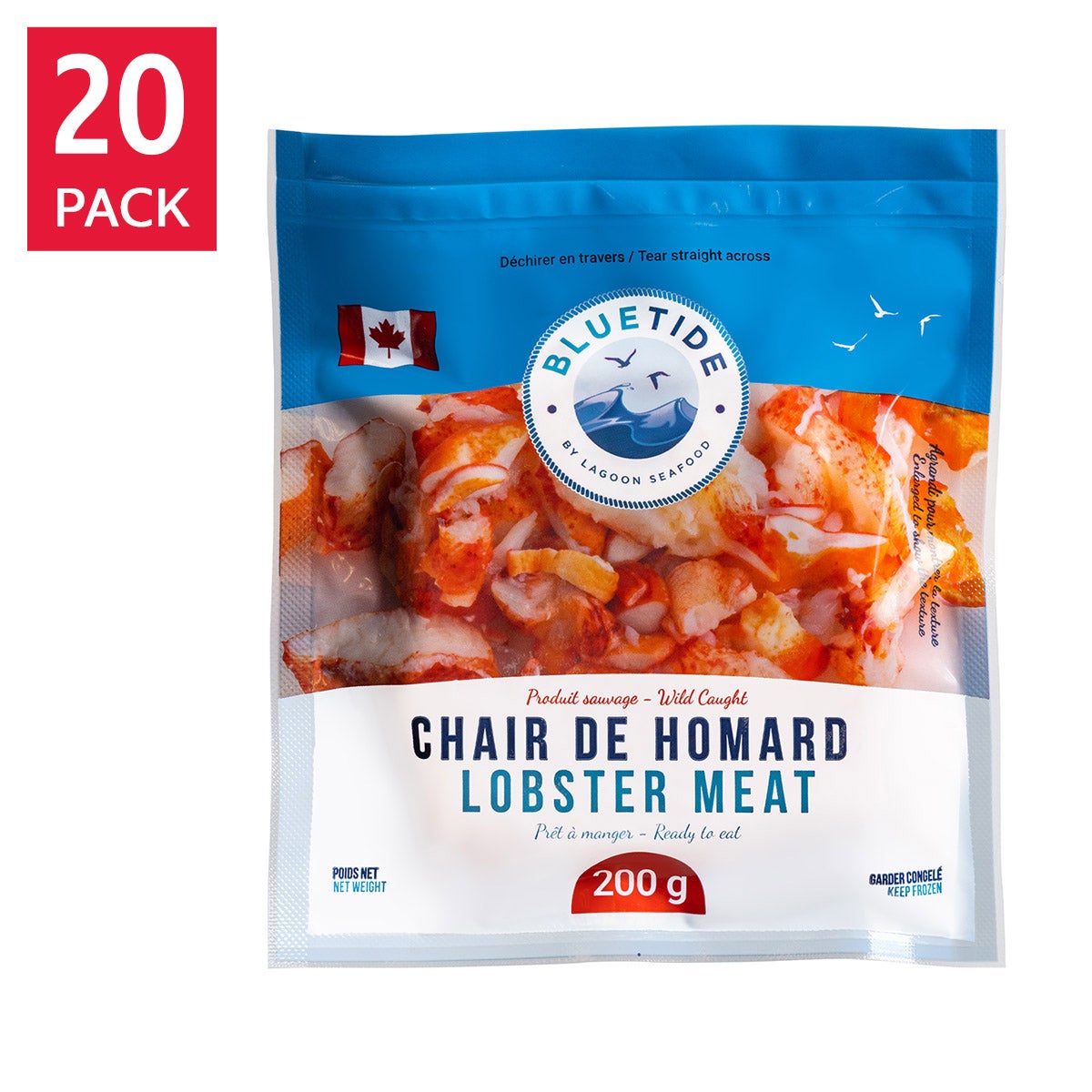 Blue Tide Frozen Fully Cooked Wild Canadian Lobster Meat
